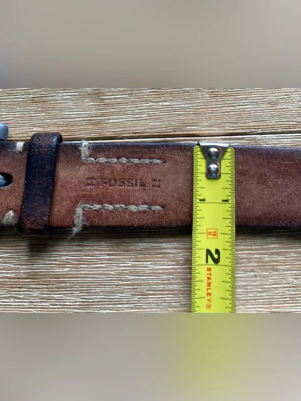 Vintage Fossil Brown Leather Belt Distressed Rustic 40” 🟰 Fits 32-36 in. Waist